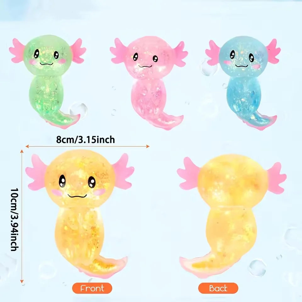 Colorful Axolotl Squishy Toys – Stretchy Sensory Squeeze Fidget Set