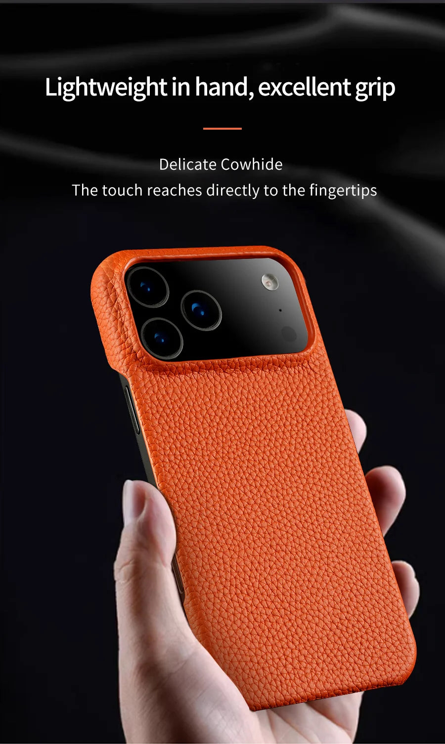 Luxury Lychee Cowhide Leather MagSafe Case for iPhone 17 / 16 / 15 Series