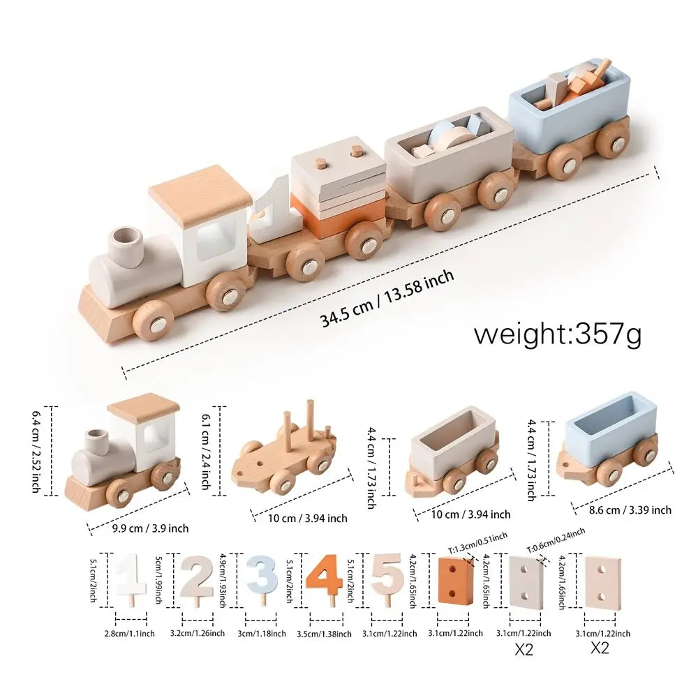 Montessori Educational Train or Rocket Toys Baby Busy Box Calculate Graphic Cognition Toys for Children Wooden Toys for Kids Baby Gift G8Central.com