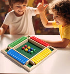 Arithmetic Dice Board Game Four-Sided Flip Card Games Box Dice Toys Wooden Flaps Dices 4 Players Party Number Game Board Games
