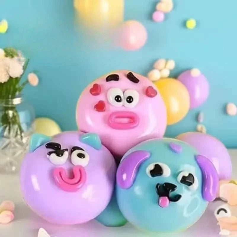 Cute Dog Face Squishy Stress Ball – Moldable Slow-Bounce Fidget Toy