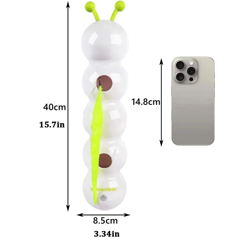 🐛🐾 Caterpillar Interactive Cat Toy – Motion Activated Wack-A-Worm