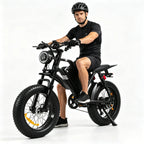 1500W Mountain Electric Bike 48V 15Ah Lithium Battery 20" Fat Tire Adult eBike, 31 MPH Max Speed, 65 Mile Range, Shimano 7-Speed