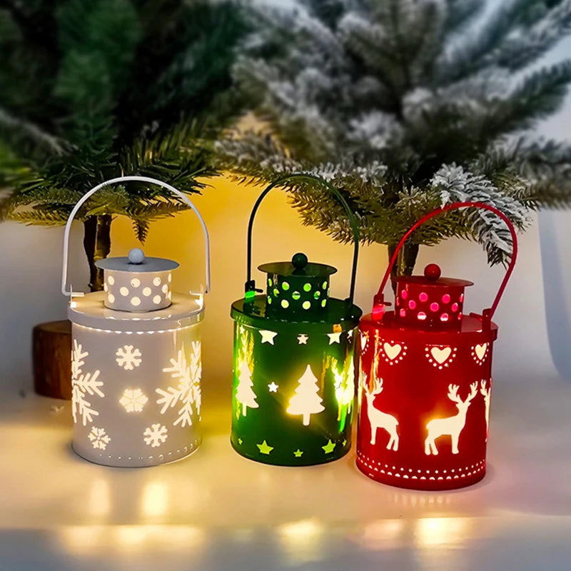 Vintage Christmas Lantern – LED Hanging Holiday Décor
