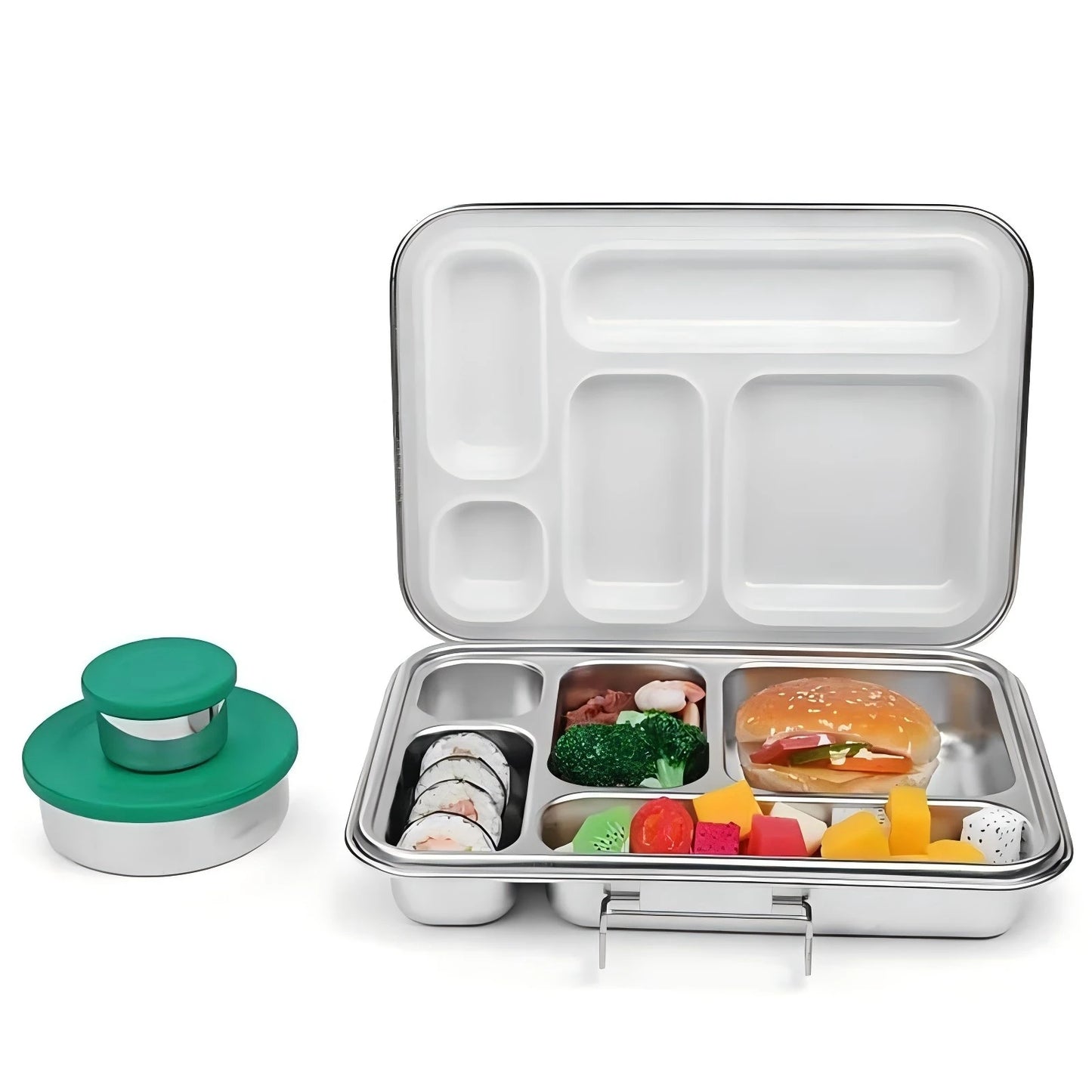 🥪✨ Stainless Steel Leakproof Bento Lunch Box | Food-Safe Compact Lunch Container 🍱 | Sandwich Friendly Lunch Box for Kids & Adults