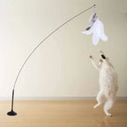 🐱🎀 Funny Fluffy Feather Cat Teaser Wand with Bell & Suction Cup