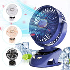 🌬️📎 Portable USB Clip-On Fan – Small Personal Desk Cooling