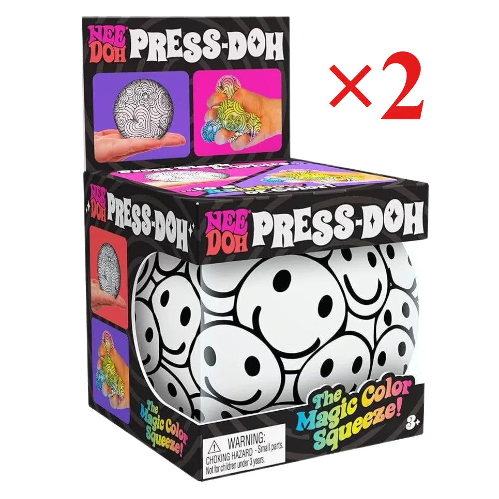 NeeDoh Color-Changing Smiley Squeeze Ball – Flour Squishy Toy