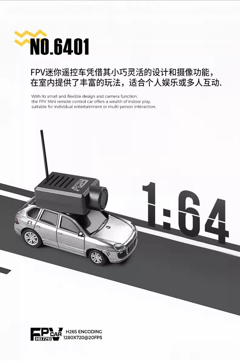 Car Model 1:64 6401 FPV RC Camera Mini Vehicle Full Scale Photo Self-stabilizing Rear Drive with 720P Remote Control Car