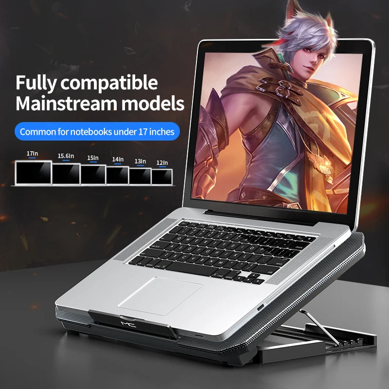 🔥❄️ Q100 17-Inch Gaming Laptop Cooler – 2600RPM LED Screen