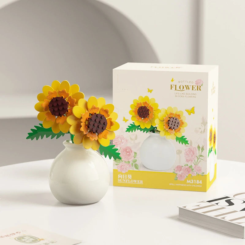 💐✨ Bouquet Flower Micro Diamond Building Blocks – Mini Micro Bricks Constructor Set for Adults & Girls Gift