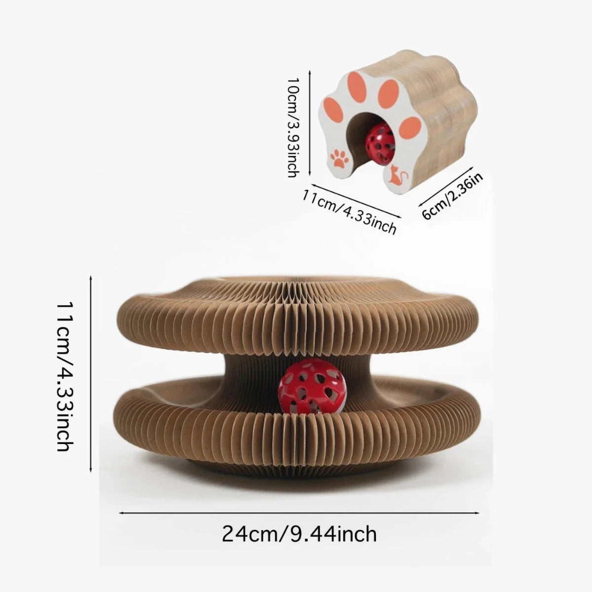 Magic Organ Interactive Cat Toy Scratcher Board Pet Toy Foldable Eco-Friendly Cardboard Flexible Changeable Accordion Shape Toy