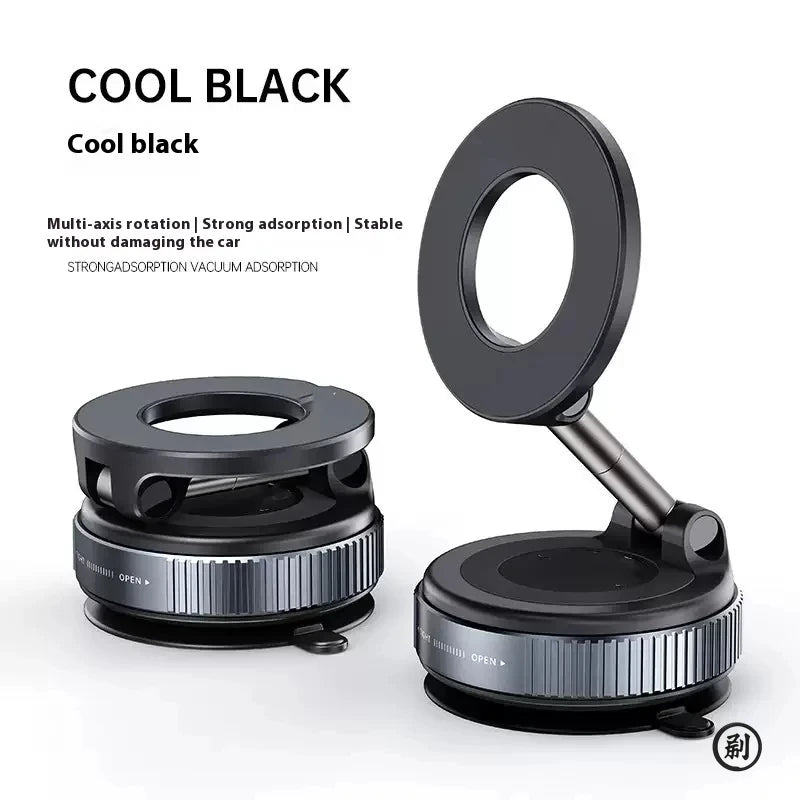 🧲🚗 Strong Magnetic Foldable Car Phone Holder – 360° Vacuum Mount