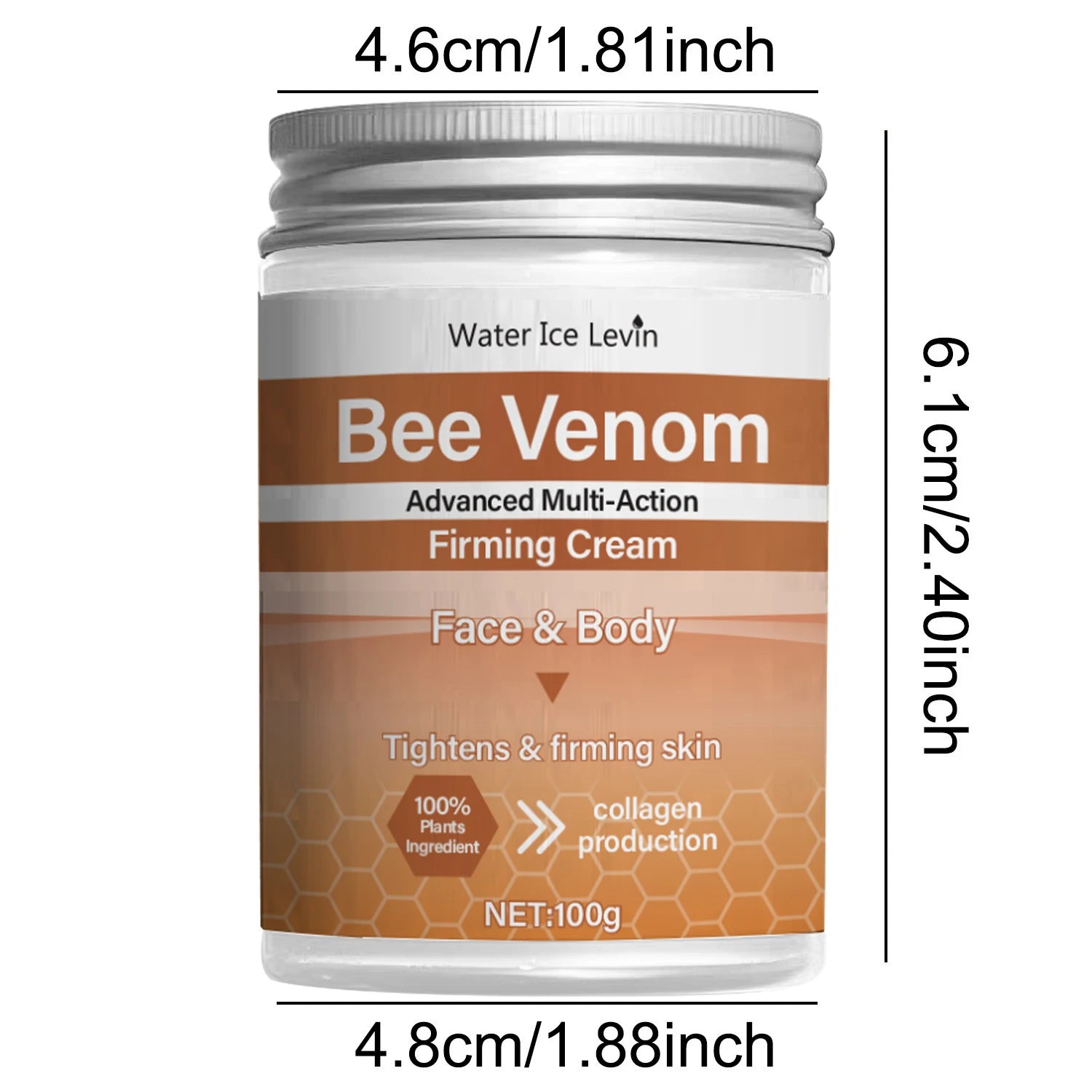 🐝✨ Bee Venom Firming Abdominal Cream 3.5 Oz.– Plant-Based Body Cream with Hyaluronic Acid & Turmeric for Smooth, Firm Skin