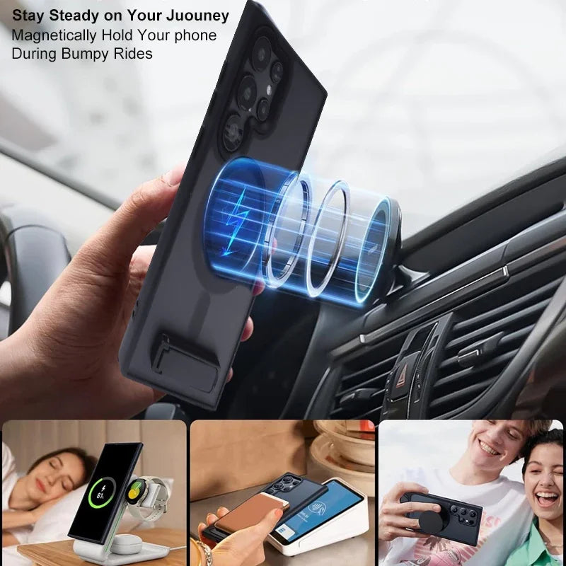 UYUXIO Magnetic Kickstand Case for Samsung Galaxy S & A Series
