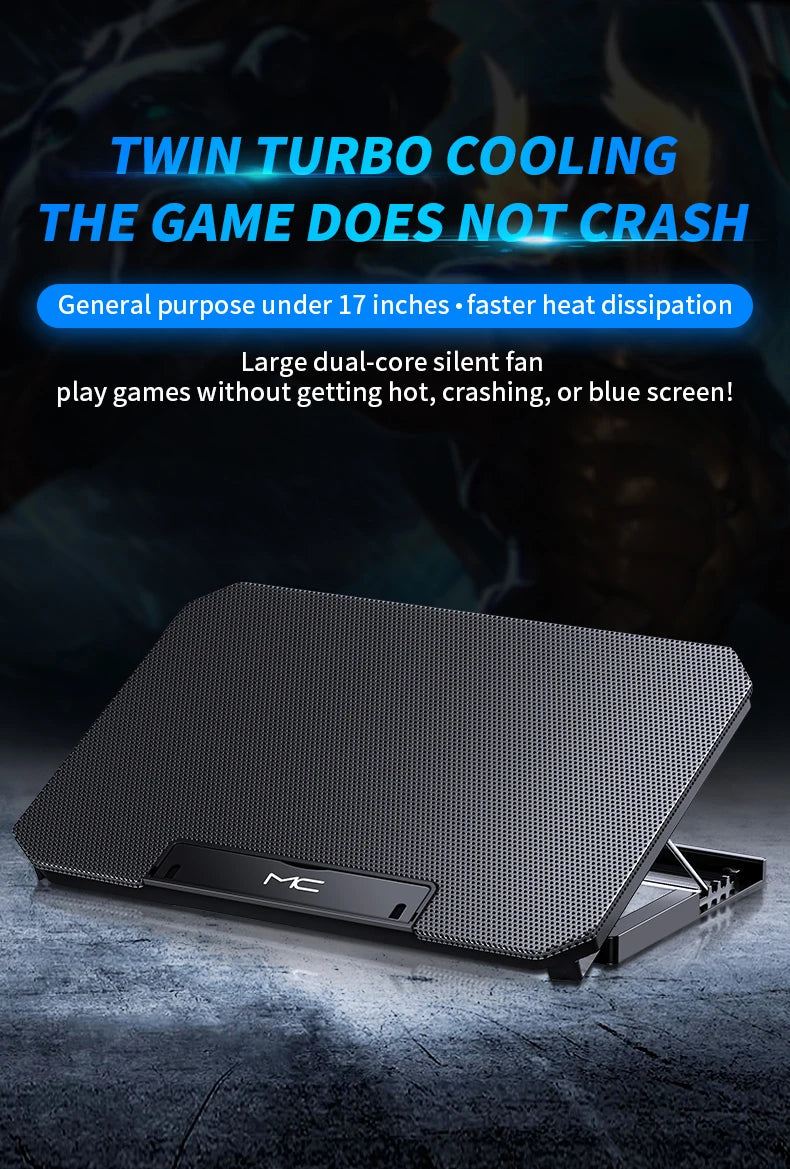 🔥❄️ Q100 17-Inch Gaming Laptop Cooler – 2600RPM LED Screen