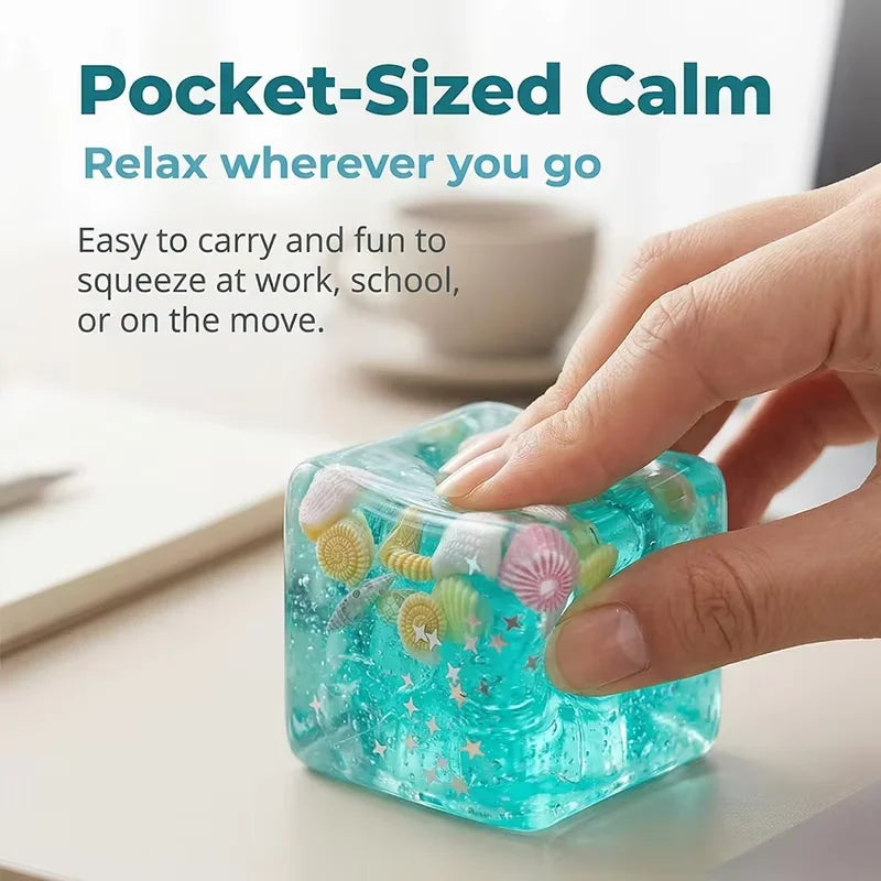 Ocean Shell Squishy Stress Ball – Transparent Star Maltose Fidget Toy