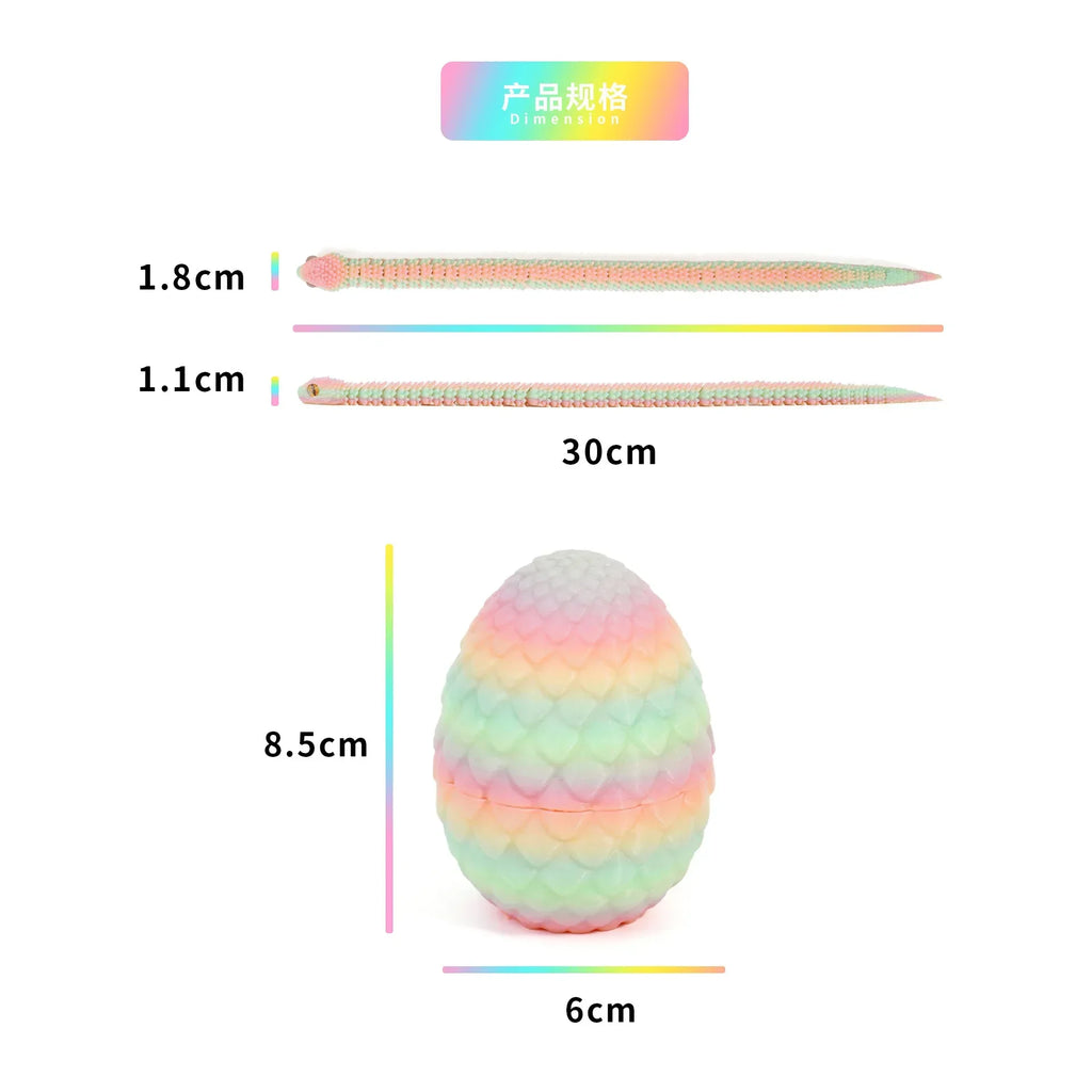 3D Printed Snake Egg Toy – Movable Articulated Fidget Figure