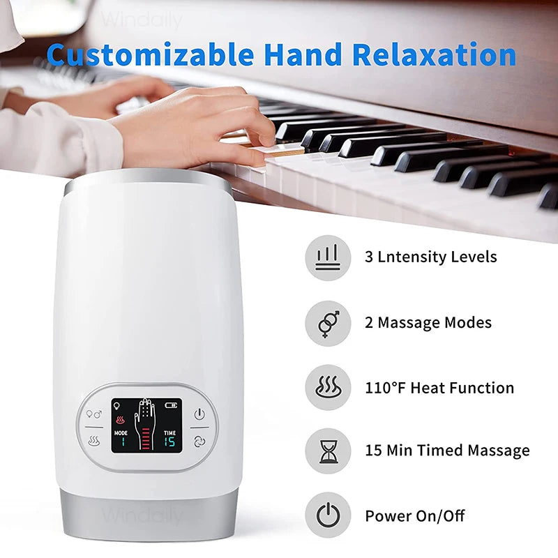 2025 Electric Wireless Hand Massager with Heat & Air Compression