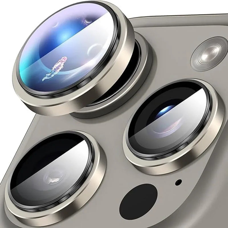 Aluminium Alloy Tempered Glass Camera Lens Protector for iPhone 16 Pro / Pro Max