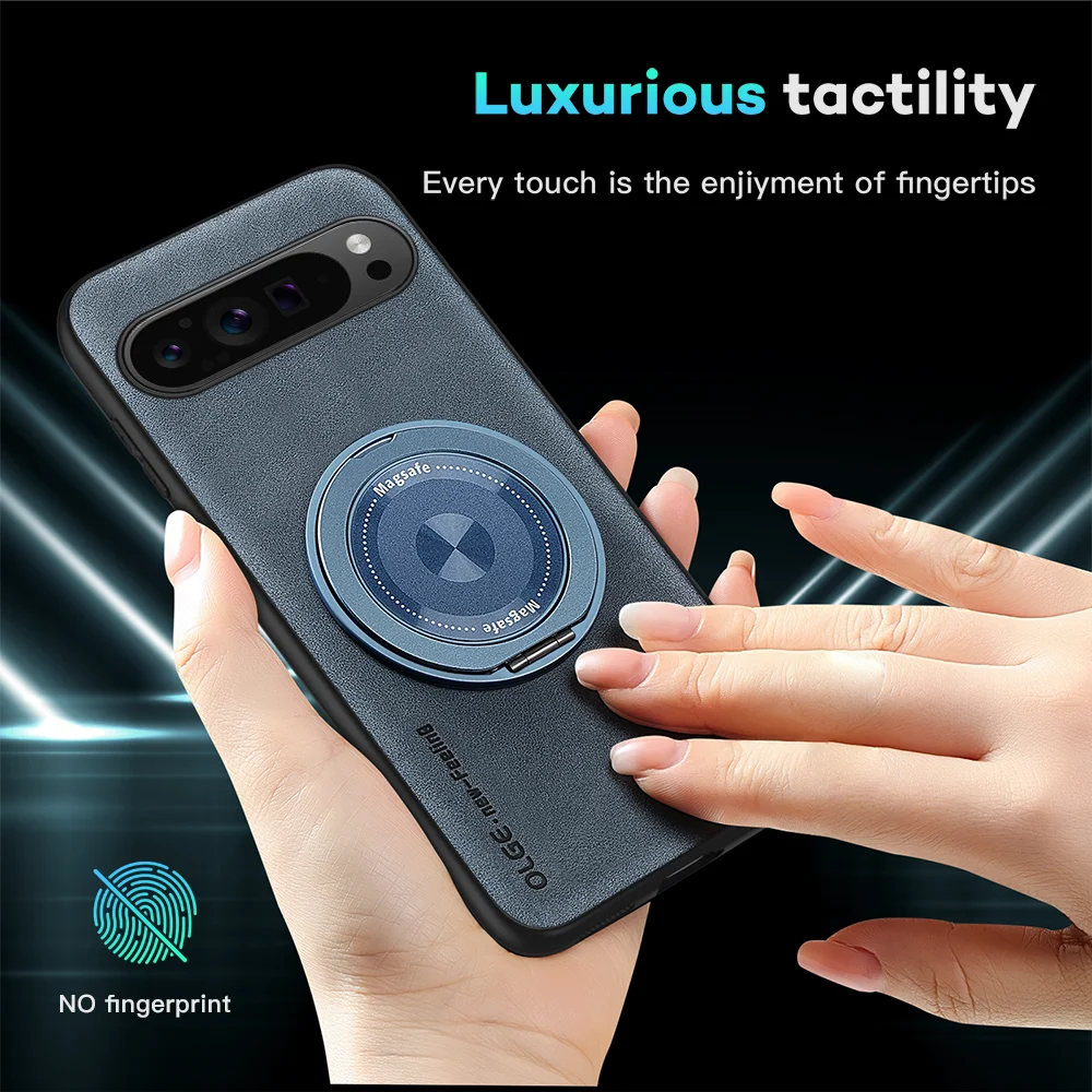 🧲💼📱 Magnetic 360° Metal Ring Leather Case for Google Pixel