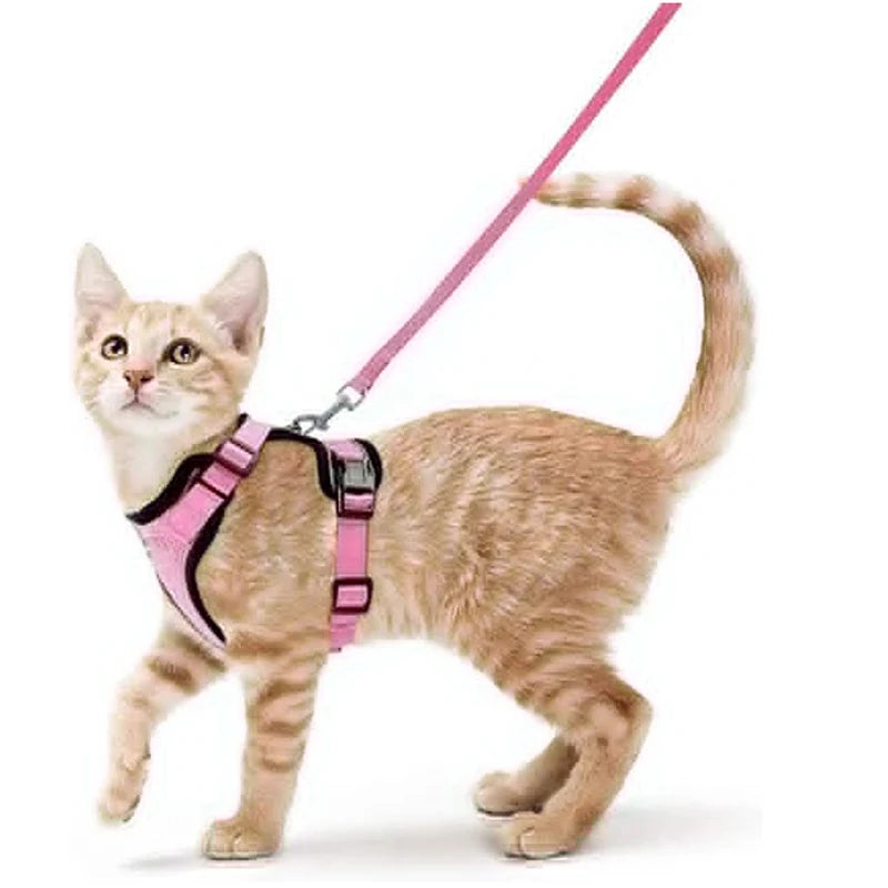 Cat Harness and Leash for Walking Escape-Proof Soft Adjustable Vest Harnesses for Cats Easy Control