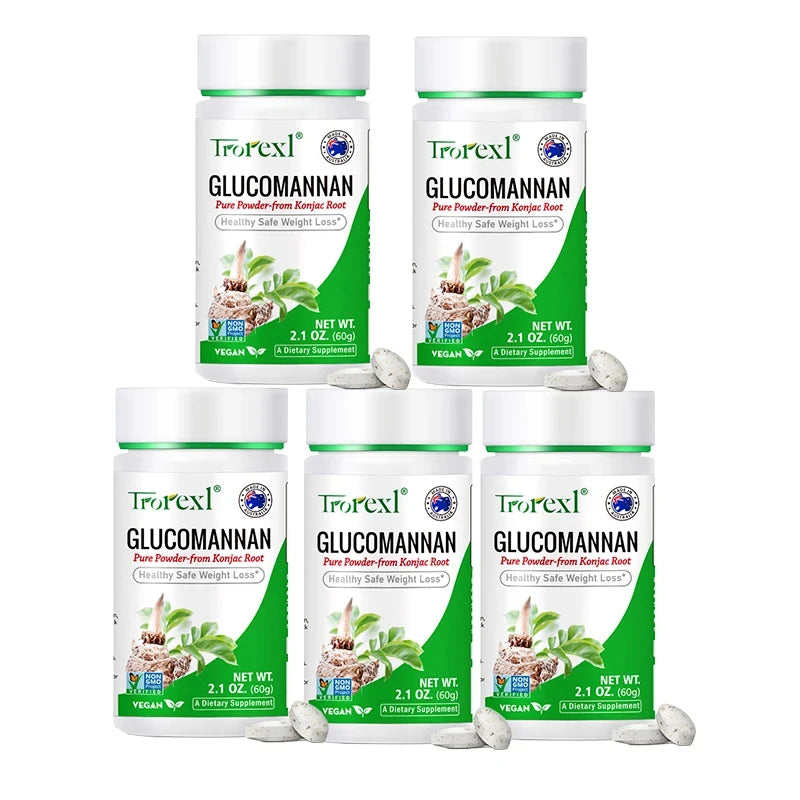 🌿💧 100PCS Glucomannan Powder – Vegan, Non-GMO, Gluten-Free Natural Weight Loss & Appetite Support