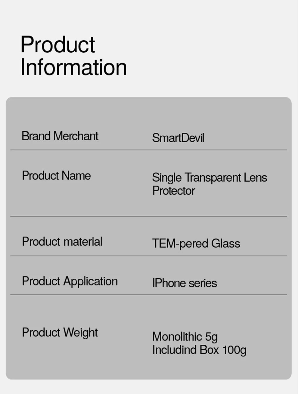SmartDevil Camera Lens Glass Protector for iPhone 17 / 16 Pro Max