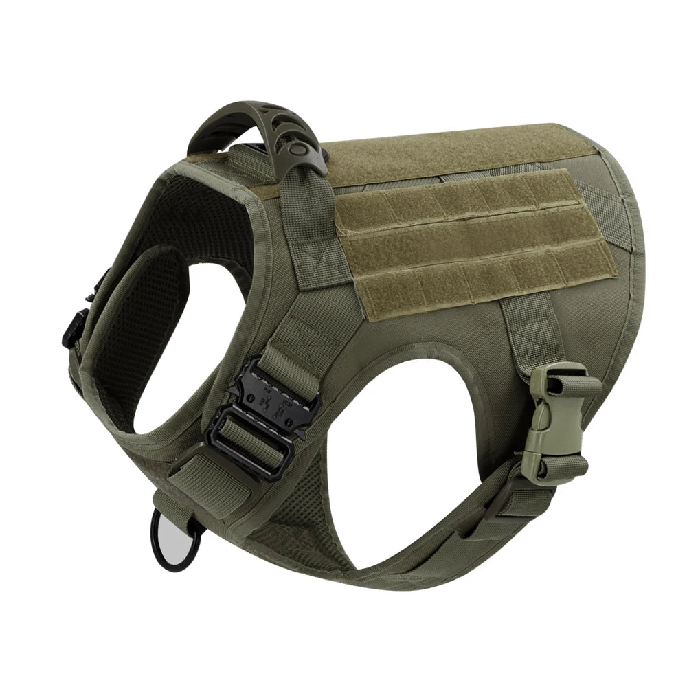 Tactical Large Dog Harness & Leash Set 🐕‍🦺 Military Training Vest with Collar for German Shepherd, Malinois & Medium-Large Dogs