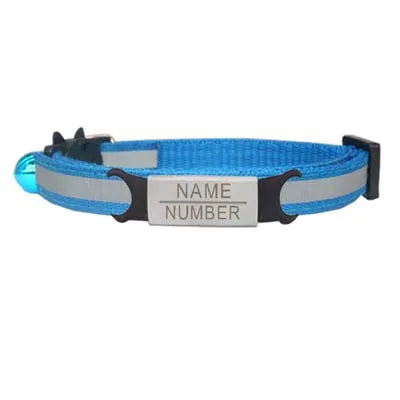 🐱✨ Reflective Adjustable Cat Collar – Personalized ID Free Engraving