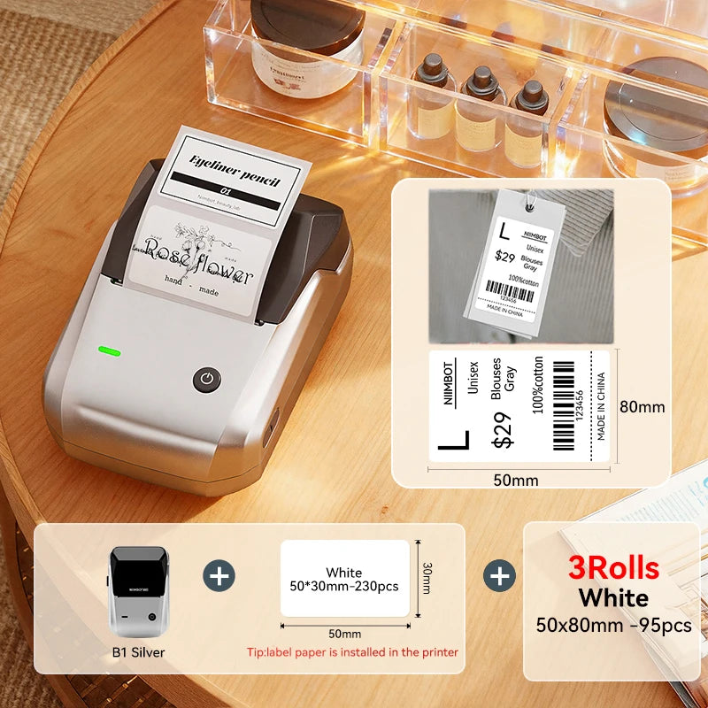 🏷️📱 NIIMBOT B1 Portable Thermal Label Printer – 2 Inch Bluetooth Sticker Maker