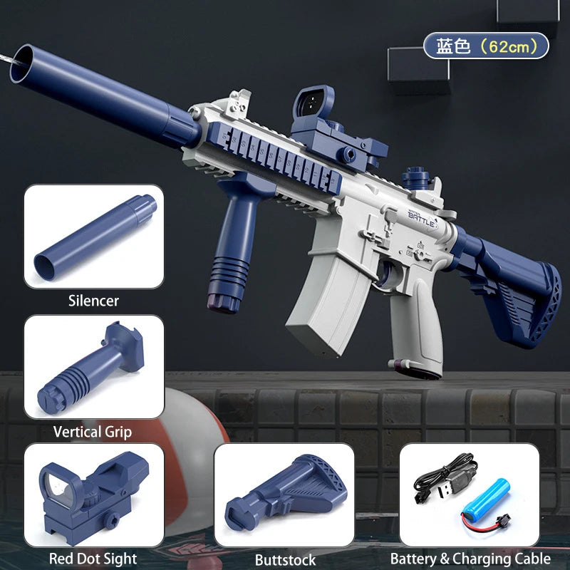 💦⚡ M416 Electric Water Gun – Full Automatic Water Pistol for Summer Beach & Outdoor Fun | Kids, Teens & Adults
