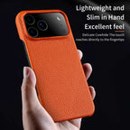 Luxury Lychee Cowhide Leather MagSafe Case for iPhone 17 / 16 / 15 Series