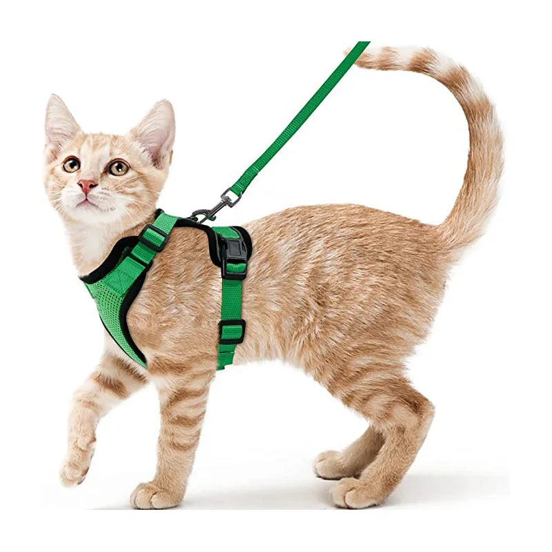Cat Harness and Leash for Walking Escape-Proof Soft Adjustable Vest Harnesses for Cats Easy Control