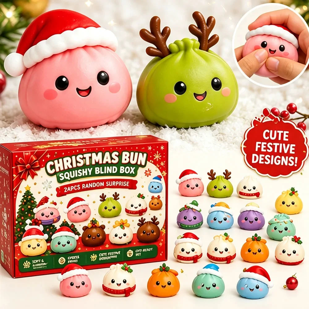 Christmas Advent Calendar – 24-Piece Dumpling Squishy Fidget Toy Set