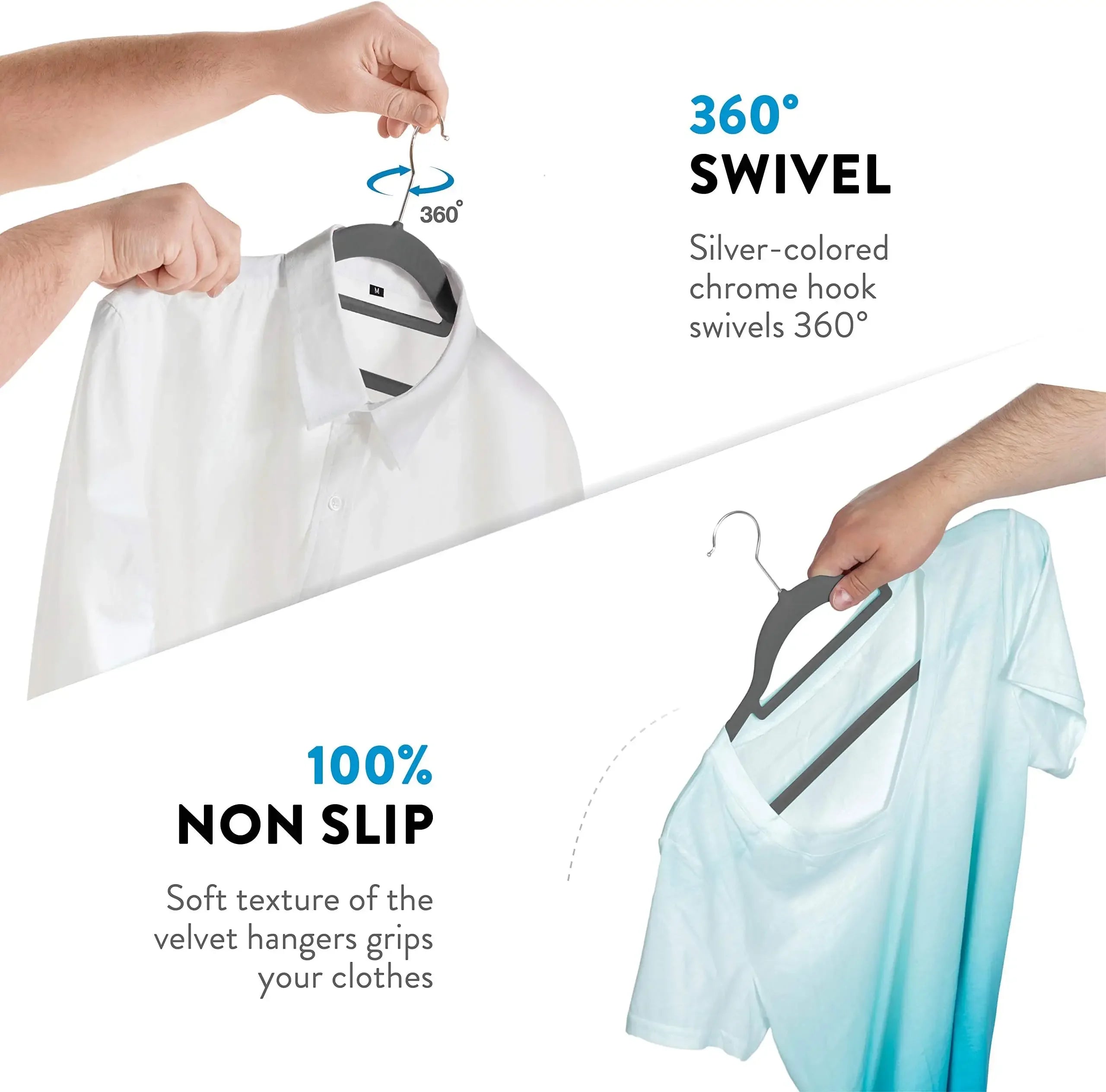 👗✨ 10pcs High-End Velvet Clothes Hangers | Non-Slip Flocked Felt Solid Hangers 🖤 | Heavy-Duty Slim Wardrobe Hangers