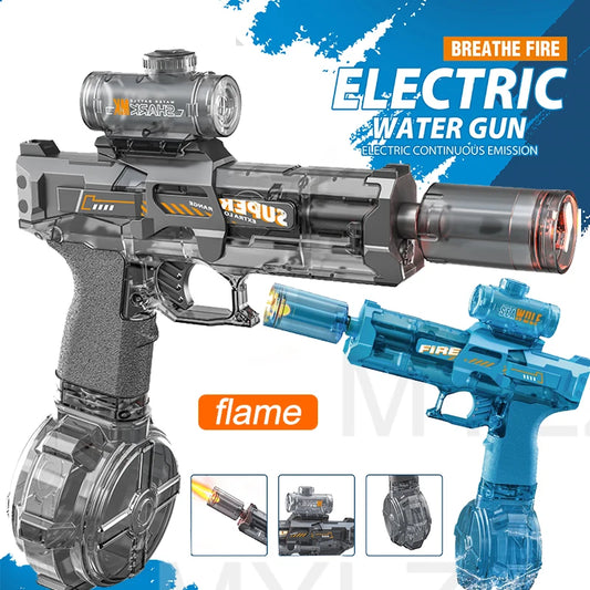 💦⚡ Simulated Recoil Electric Water Gun – Automatic Sensor Light Water Pistol for Kids | Summer Outdoor & Beach Toy