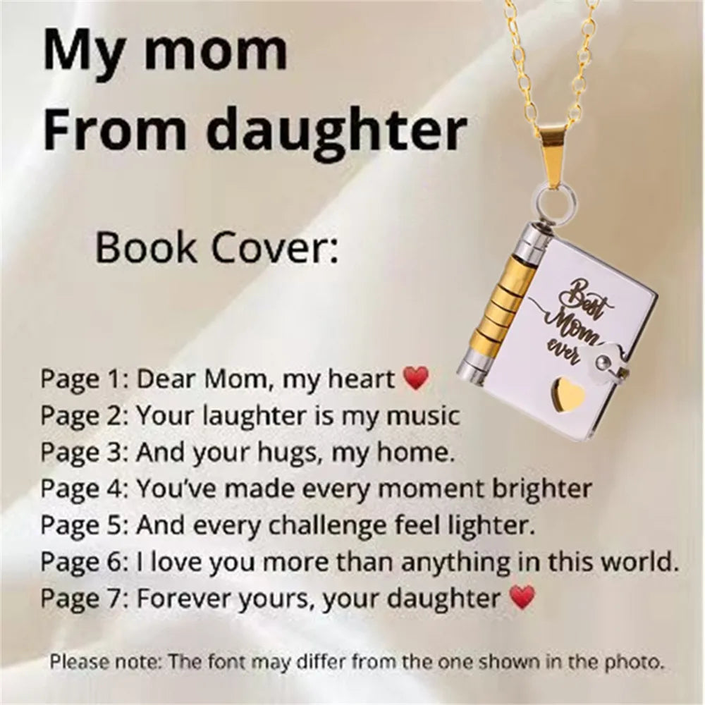 📖💙 To My Champion Son Book Necklace 🏆 | Engraved Openable Book Pendant with 6 Message Pages ✨ | Birthday Gift for Boys – My Little Hero 💪