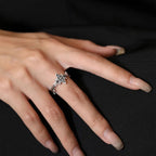 🖤💍 Retro Iris Cross Rhombus Ring – Gothic Punk Adjustable