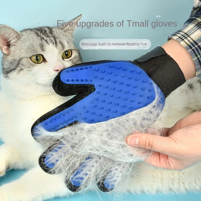 Silicone Pet Grooming Gloves – Hair Removal Brush for Dogs & Cats