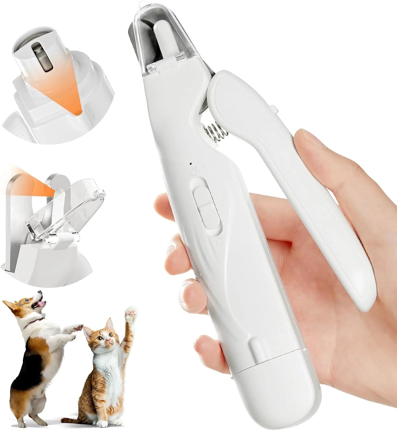 ✂️🐶🐱 Quiet Pet Nail Grinder with Dual LED Lights