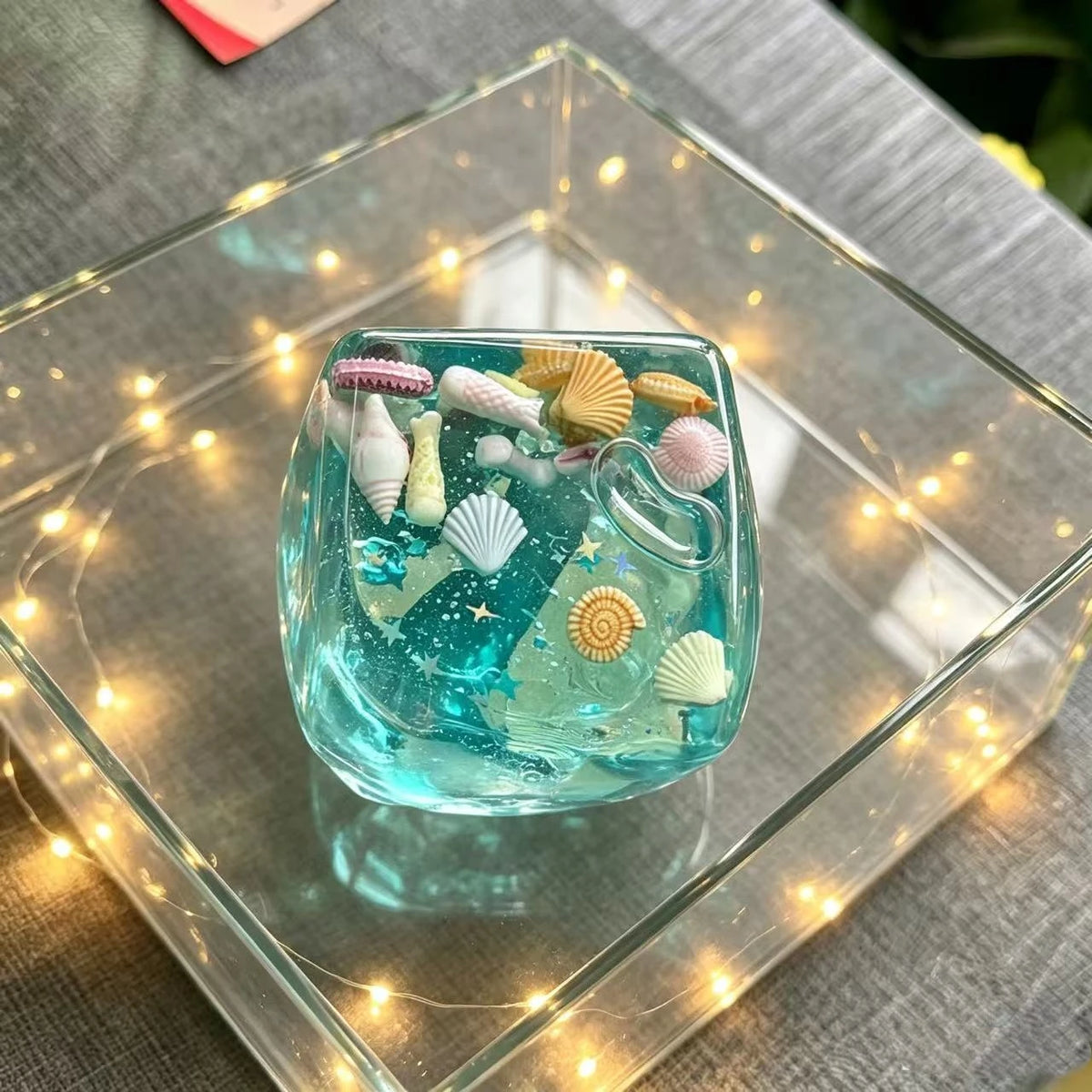 Ocean Shell Squishy Stress Ball – Transparent Star Maltose Fidget Toy