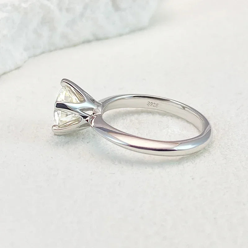 💎✨ NeeTim 0.5–5CT Moissanite Engagement Ring 🤍 | White Gold Plated 925 Sterling Silver Lab Diamond Wedding Band for Women 💍