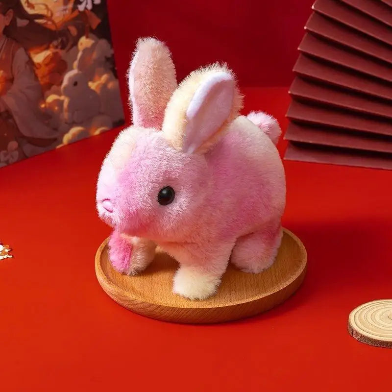 🐰🌈 Colorful Electric Rabbit Toy – Walking Plush Bunny with Flashing Ears | Interactive Gift for Girls & Kids