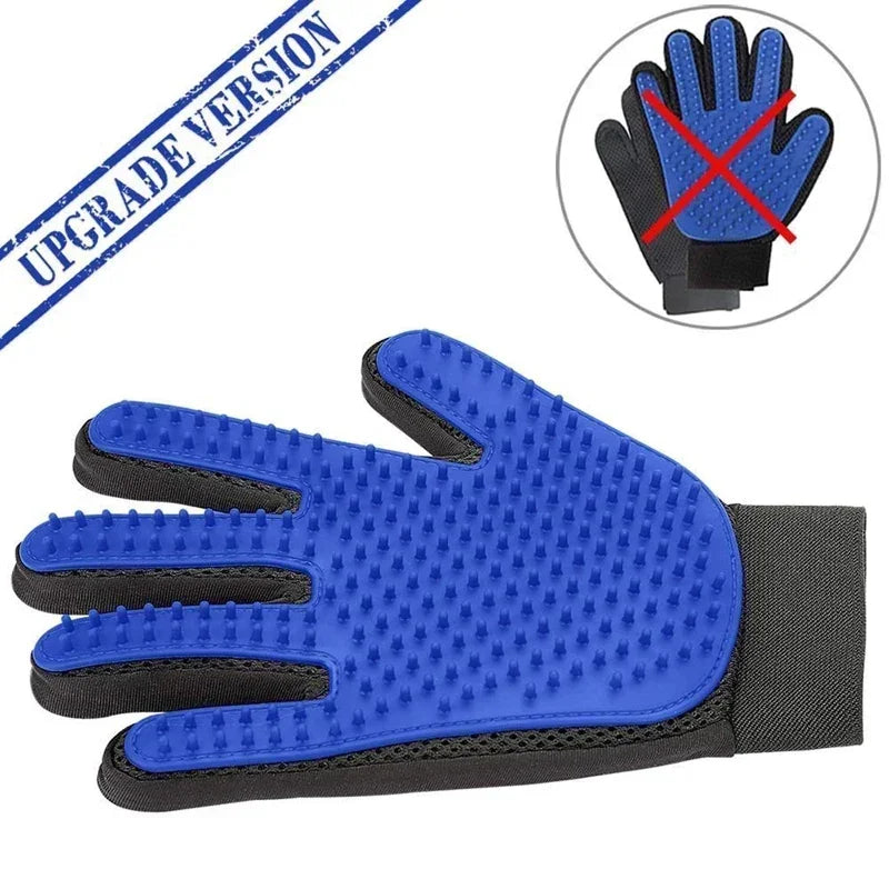 Silicone Pet Grooming Gloves – Hair Removal Brush for Dogs & Cats