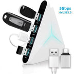 🔌💻 4-Port USB 3.0 Hub Docking Station – 5Gbps with LED & 39” Cable