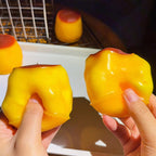 Caramel Pudding Squishy Stress Ball – Soft Sensory Block Fidget Toy