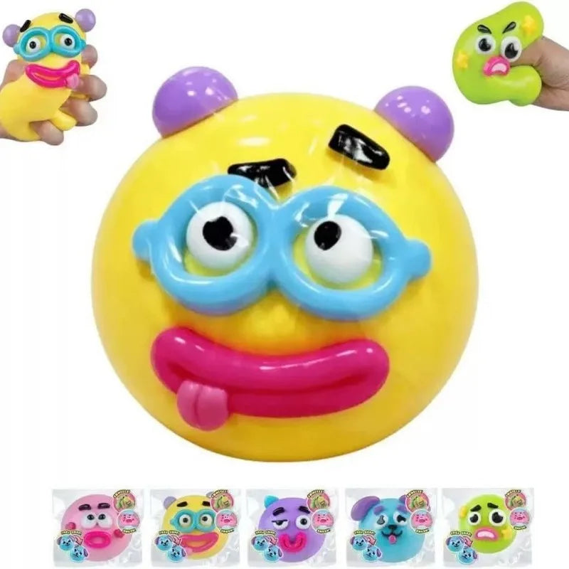 Cute Dog Face Squishy Stress Ball – Moldable Slow-Bounce Fidget Toy