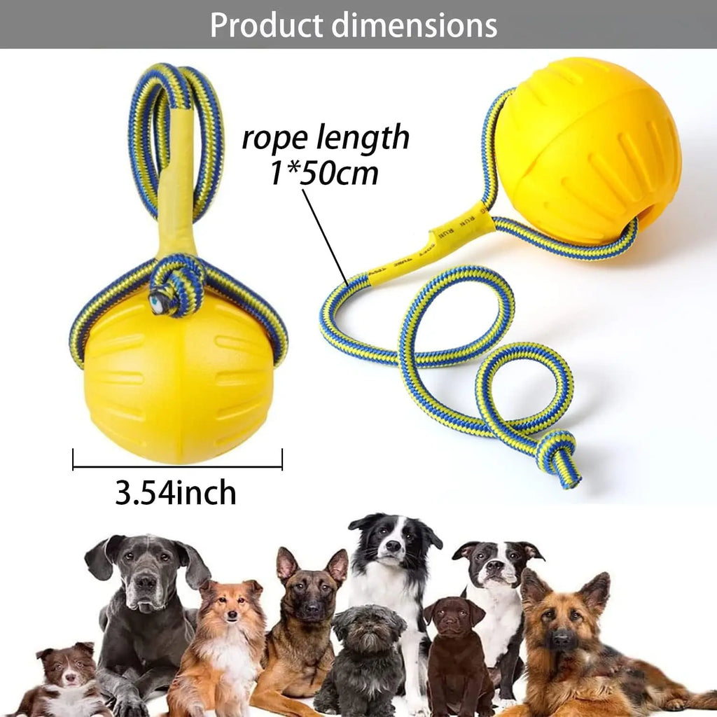 🎾🐶 EVA Floating Dog Ball – Bite Resistant Pull Ring Rope Toy