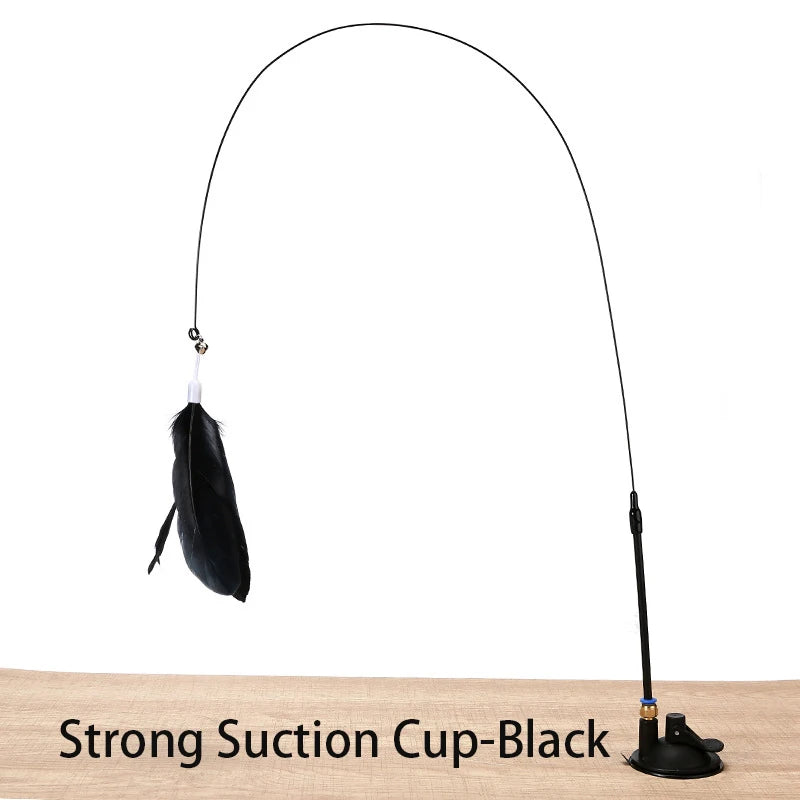 🐱🪄 Hands-Free Interactive Cat Teaser Wand with Suction Cup